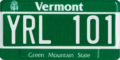 VT license plate YRL101