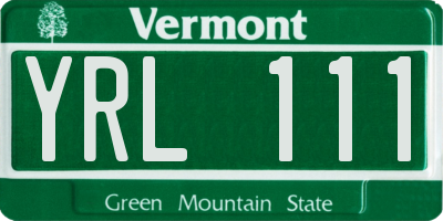 VT license plate YRL111
