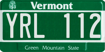VT license plate YRL112