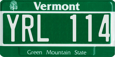 VT license plate YRL114