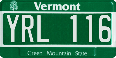 VT license plate YRL116