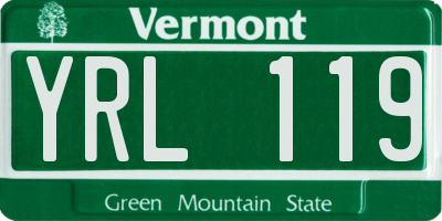 VT license plate YRL119