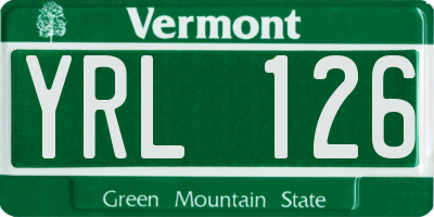 VT license plate YRL126