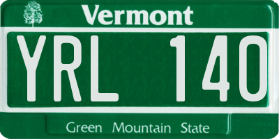 VT license plate YRL140