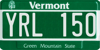 VT license plate YRL150