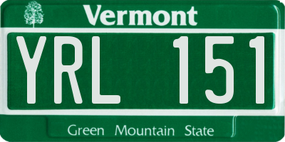 VT license plate YRL151
