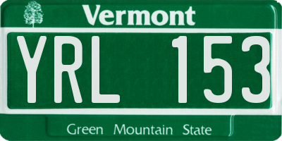 VT license plate YRL153
