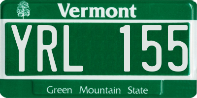 VT license plate YRL155