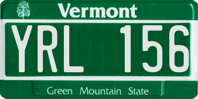 VT license plate YRL156