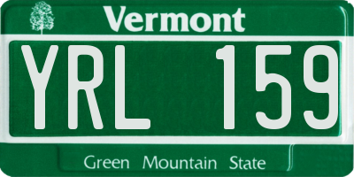 VT license plate YRL159