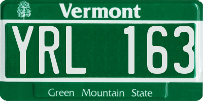 VT license plate YRL163