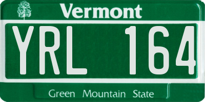 VT license plate YRL164