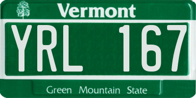 VT license plate YRL167