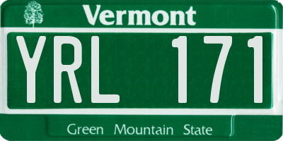 VT license plate YRL171