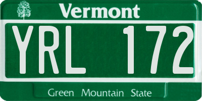 VT license plate YRL172