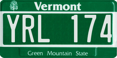 VT license plate YRL174