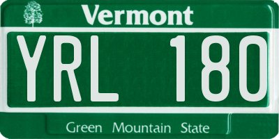 VT license plate YRL180