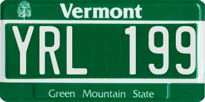 VT license plate YRL199