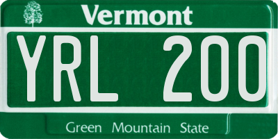 VT license plate YRL200