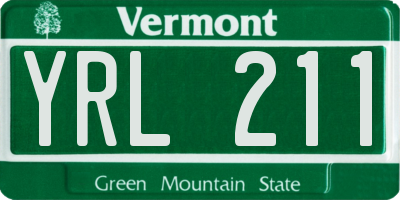 VT license plate YRL211