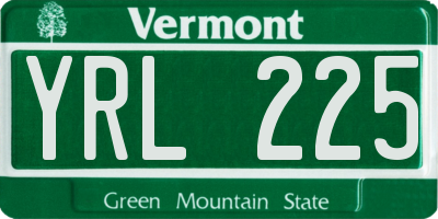 VT license plate YRL225