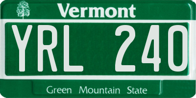 VT license plate YRL240