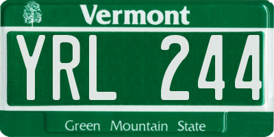 VT license plate YRL244