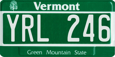 VT license plate YRL246