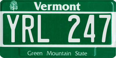 VT license plate YRL247