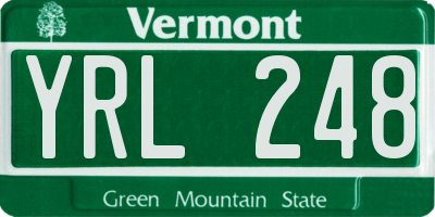 VT license plate YRL248