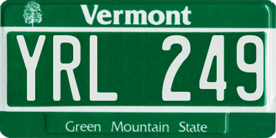 VT license plate YRL249