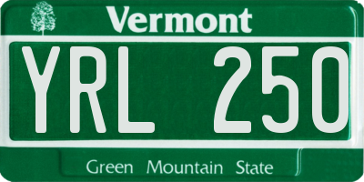 VT license plate YRL250