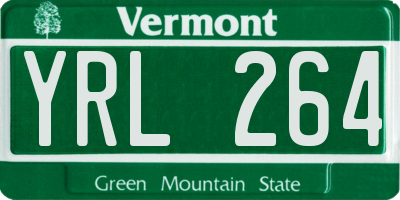 VT license plate YRL264