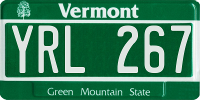 VT license plate YRL267