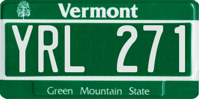 VT license plate YRL271