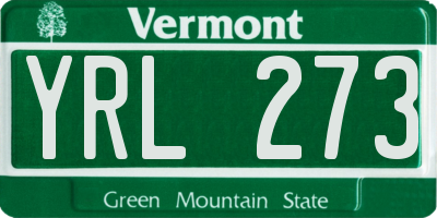 VT license plate YRL273