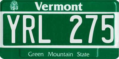 VT license plate YRL275