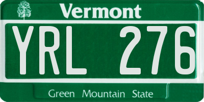 VT license plate YRL276