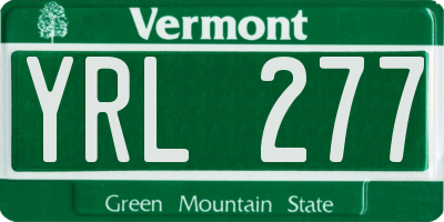 VT license plate YRL277