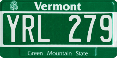 VT license plate YRL279