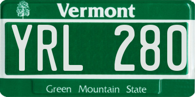 VT license plate YRL280