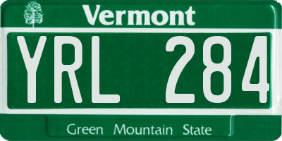 VT license plate YRL284