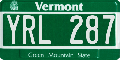 VT license plate YRL287