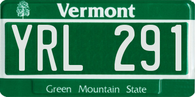 VT license plate YRL291