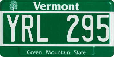 VT license plate YRL295