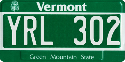 VT license plate YRL302