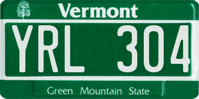VT license plate YRL304