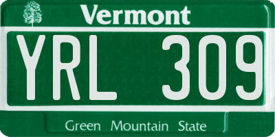 VT license plate YRL309