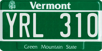 VT license plate YRL310