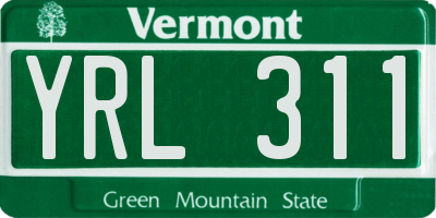 VT license plate YRL311